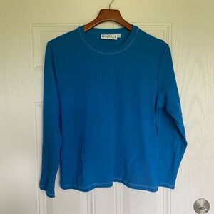 2 for $10 sale: Jerdog ribbed turquoise blue long sleeve performance t-shirt - L